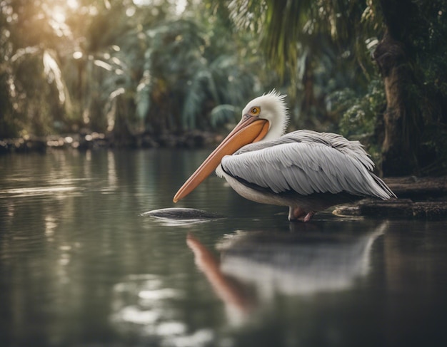 A pelican in jungle