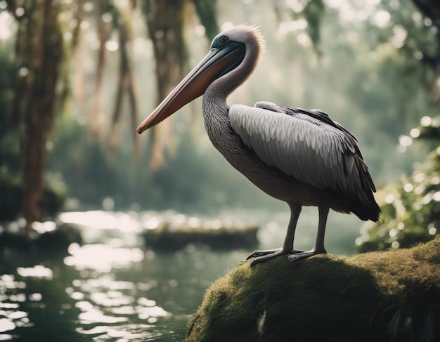 A pelican in jungle