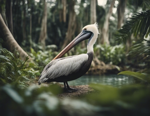 A pelican in jungle