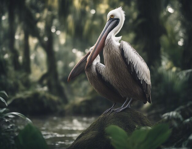 A pelican in jungle