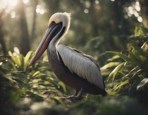 A pelican in jungle