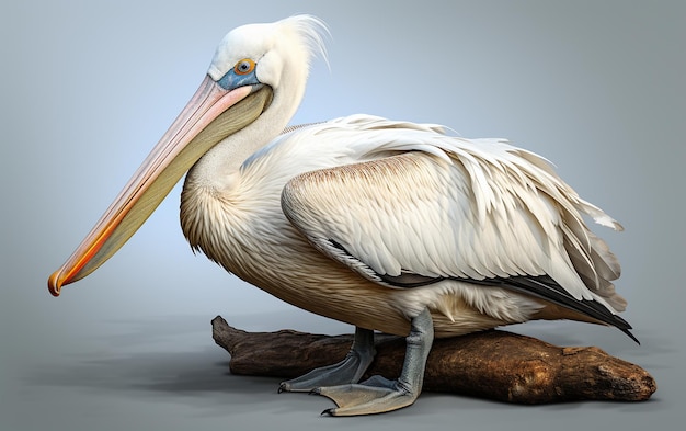 Photo pelican on a white background