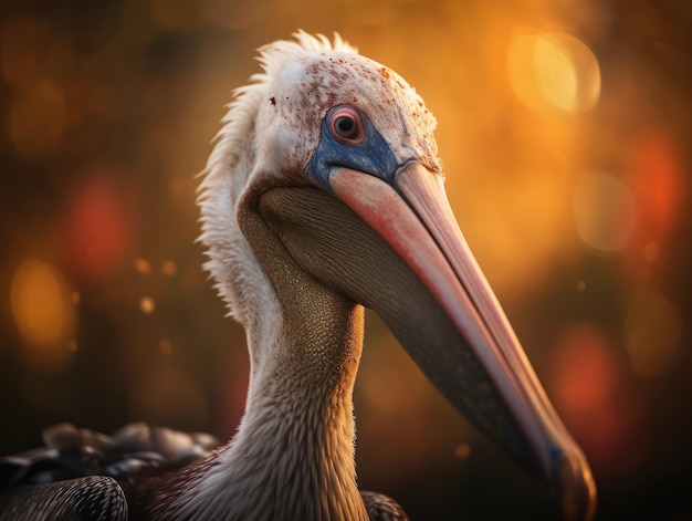 Pelikaanvogelportret close-up gemaakt met generatieve AI-technologie