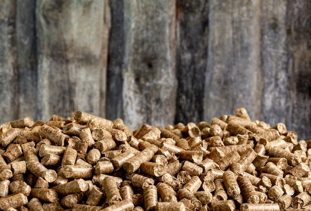 Pellets Biomass- close up on background