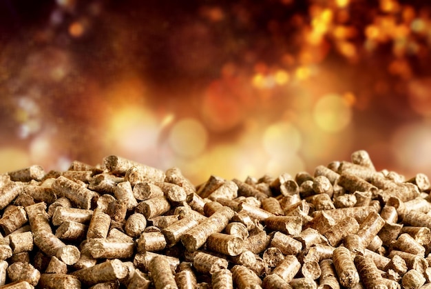 Foto pellets biomassa-close-up op achtergrond