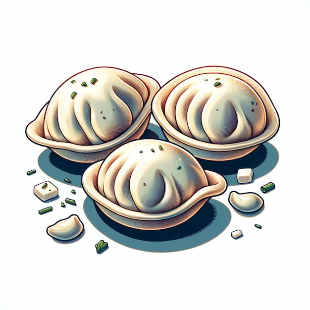 Photo pelmeni typical russian food illustration design