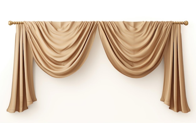 Pelmet curtains on a clean white background isolated on transparent background