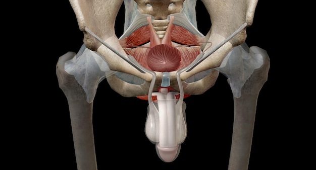 Photo the pelvic floor muscles are located between the tailbone and the pubic bone within the pelvis