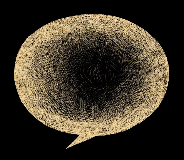 Pen drawn voice bubble graphics