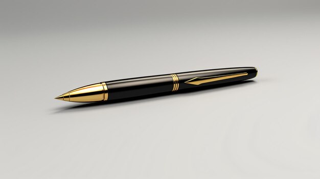 Pen icon black and gold 3d rendering