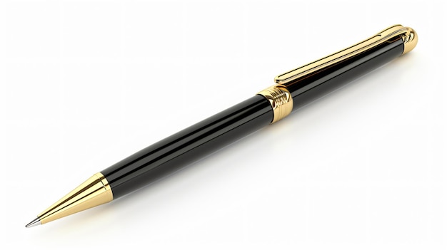 Pen icon black and gold 3D rendering