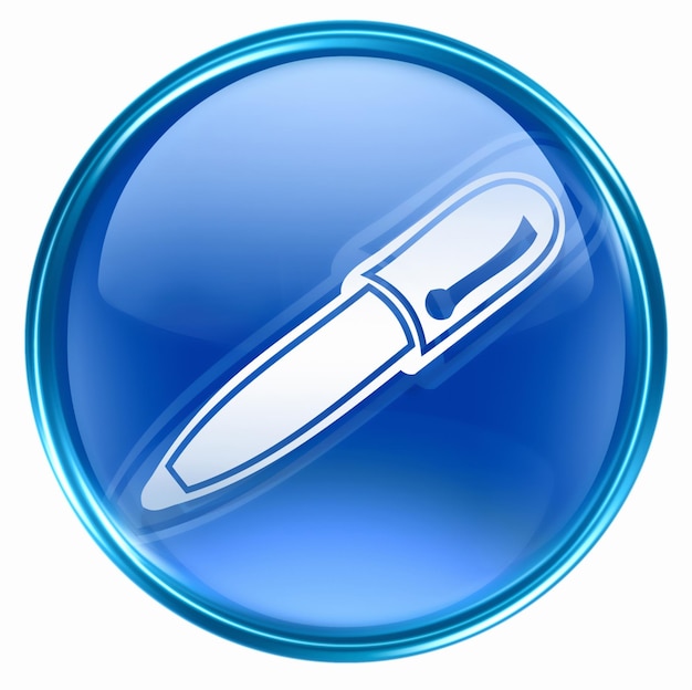 pen icon blue isolated on white