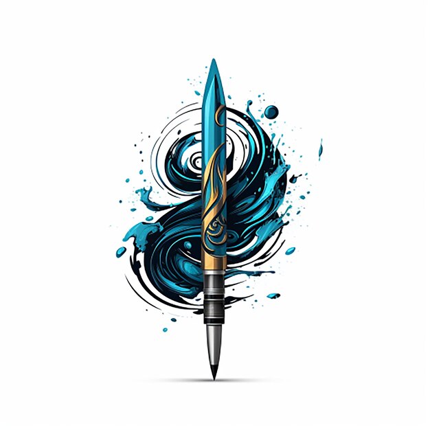 Photo pen logo illustration