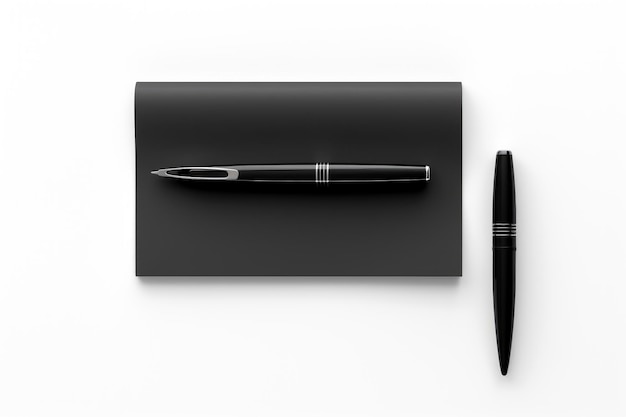 Pen Resting on Paper on a White or Clear Surface PNG Transparent Background