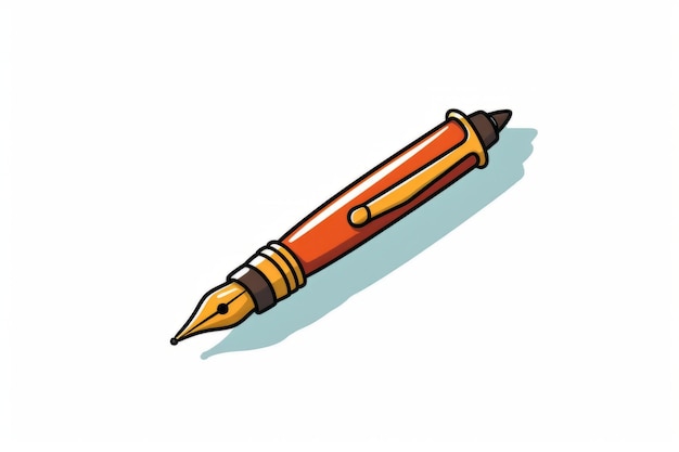 A pen with a pen on a white background.