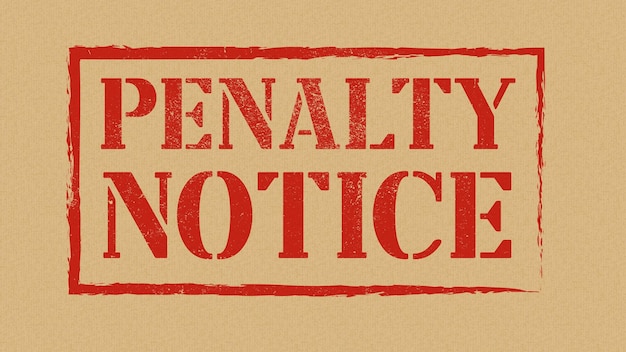 Penalty notice text message