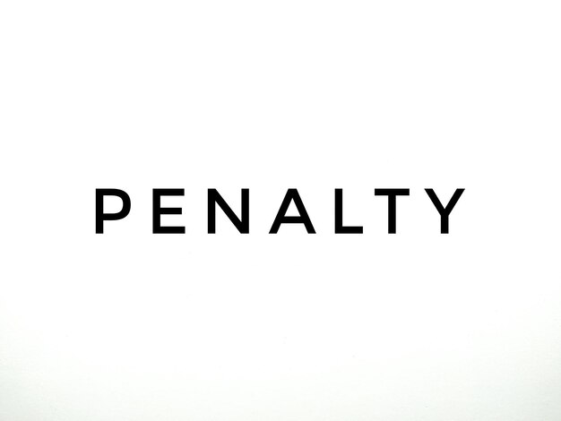 PENALTY word on white background