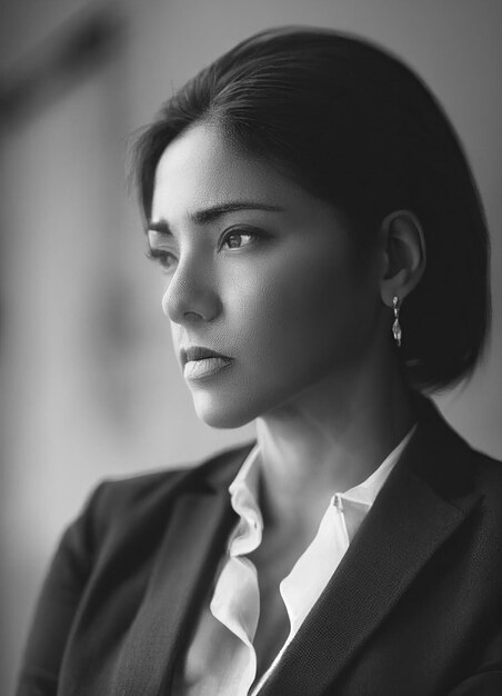 Photo pencil drawing of powerful latina woman