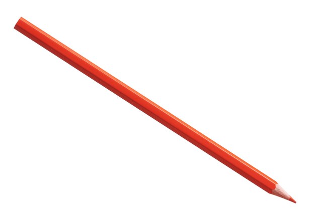 Pencil orange isolated on pure white background