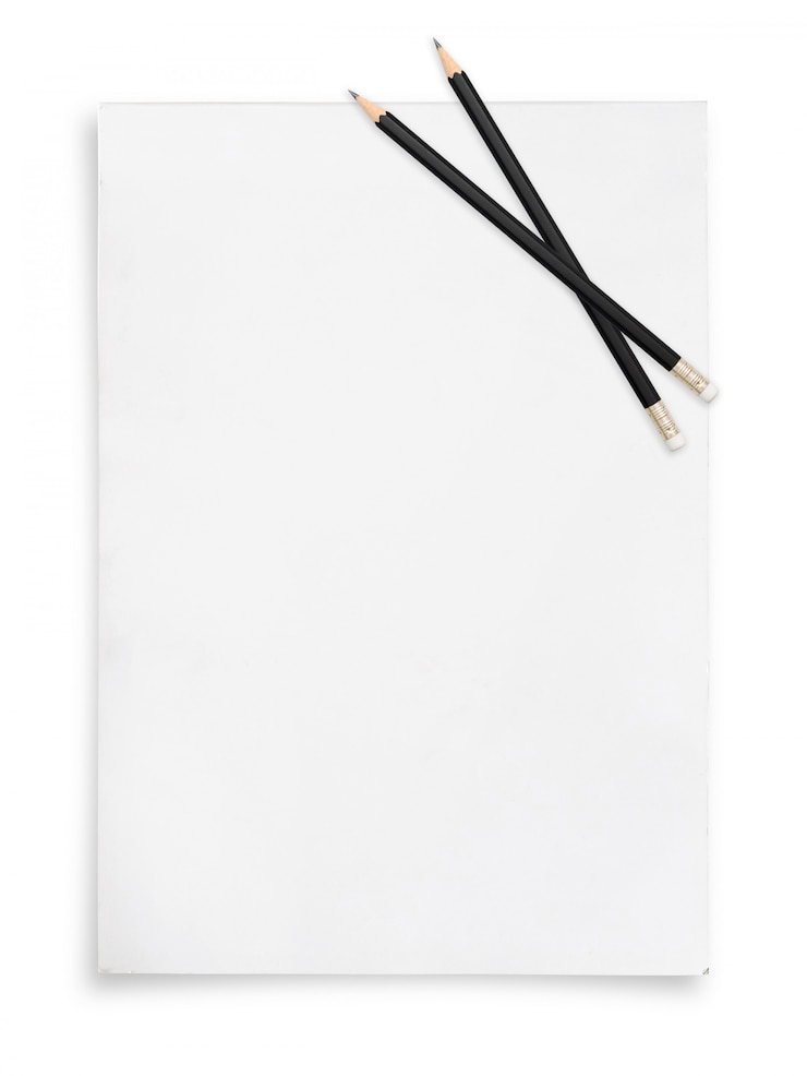 Photo pencil and paper sheet.