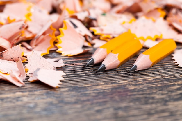 Pencil shavings after sharpening