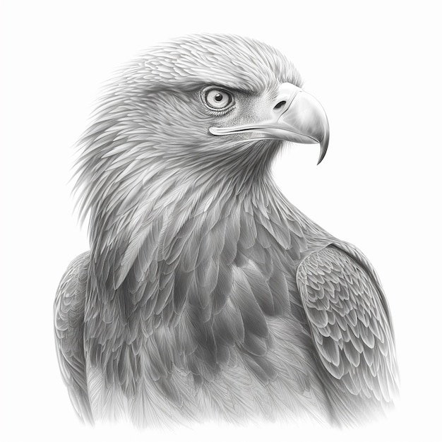 Photo pencil sketch artwork cute eagle drawing ai generated