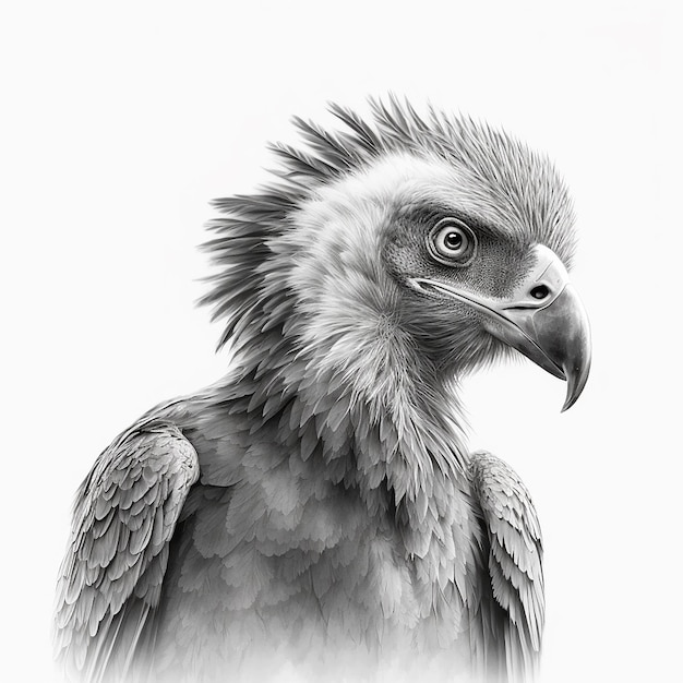 Pencil sketch beautiful vulture bird draw picture AI Generated