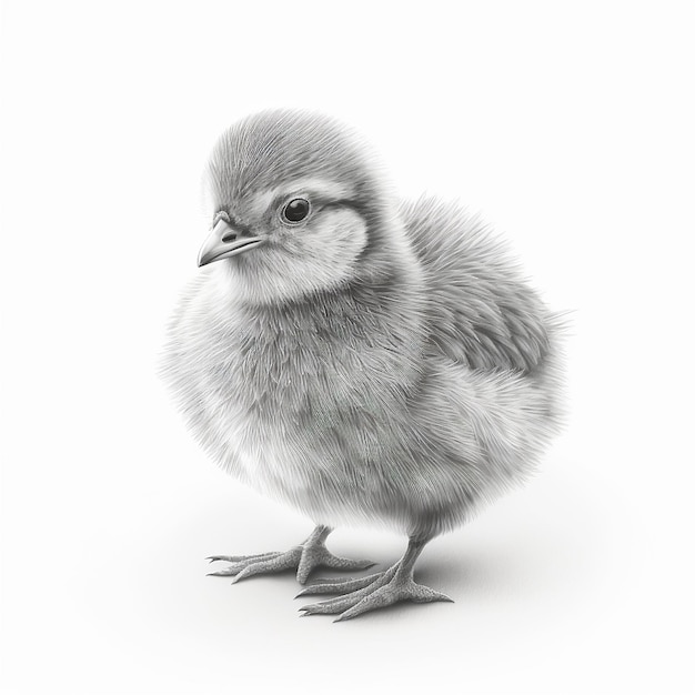 Pencil sketch cute hen drawing arts AI Generated