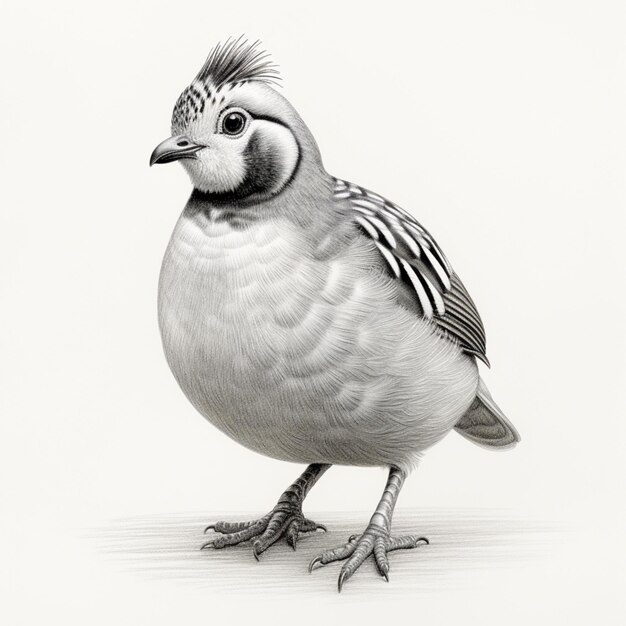 Photo pencil sketch nice quail drawing images generative ai