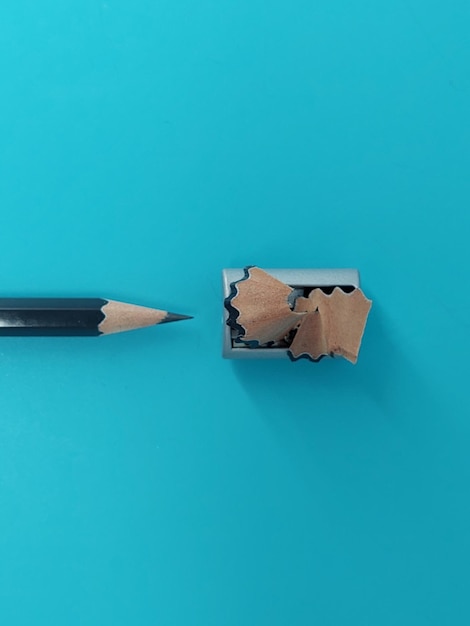 Pencil with sharpening shavings