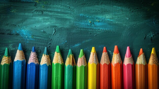 pencils on a blackboard