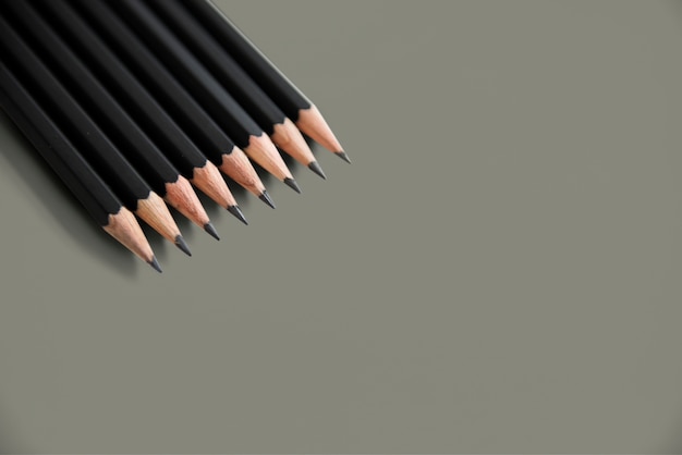 Pencils Lined Up Layer Isolated Background