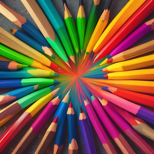 Pencils wallpaper Rainbow image AI Generated