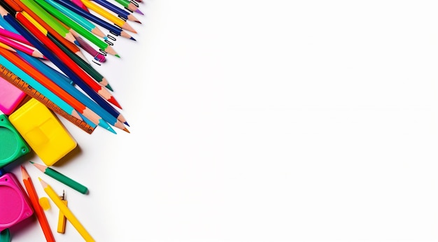 pencils on white background generativa IA