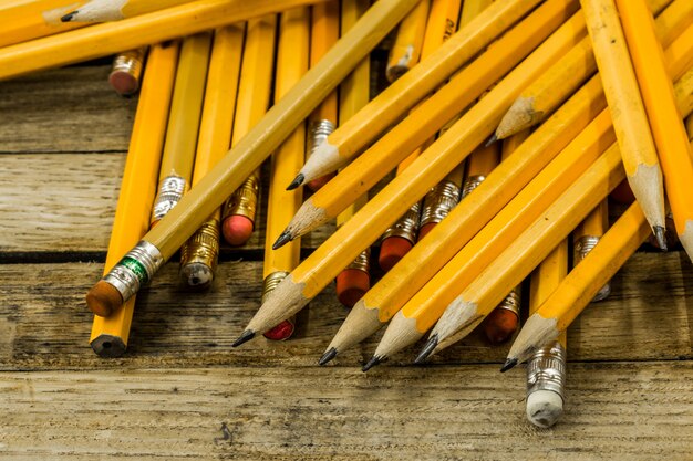 pencils in yellow