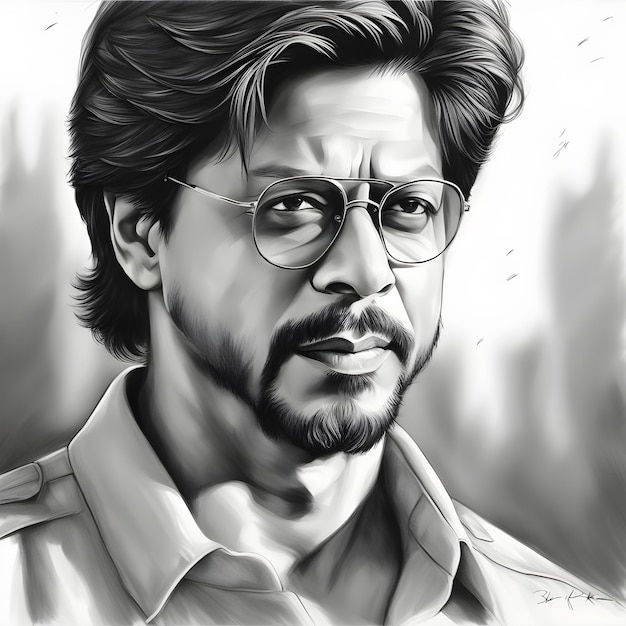 Photo pencilsketchshahrukhkhan