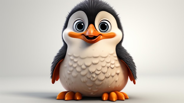 Пингвин в 3D мультяшном стиле милый пингвин