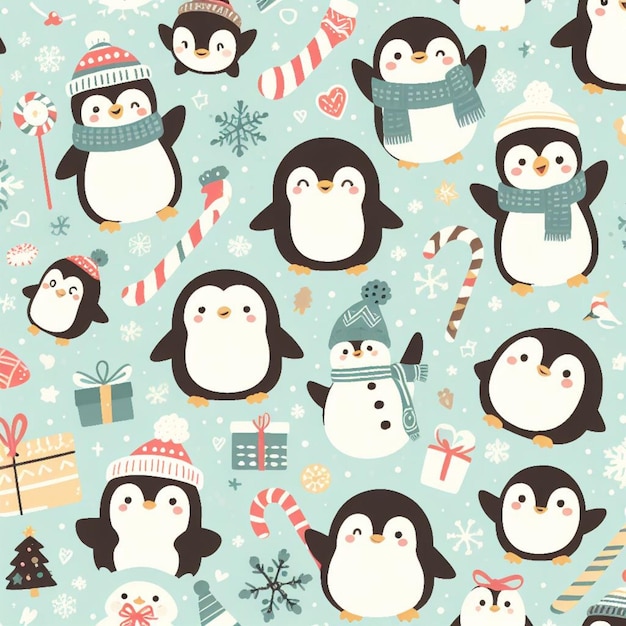 Photo penguin background desktop wallpaper cute vector