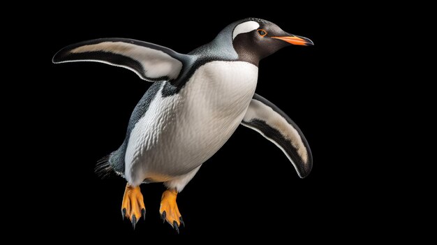 Penguin on a black background