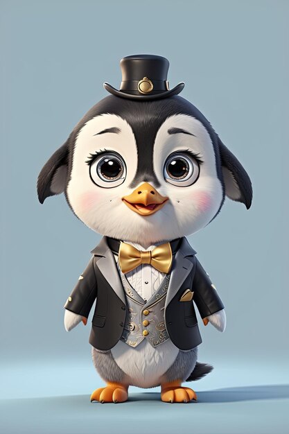Photo a penguin dressed as a gentleman