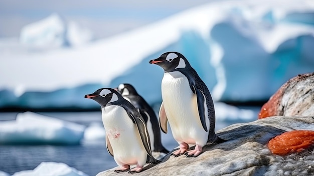 南極地域のペンギンの家族野生動物海鳥