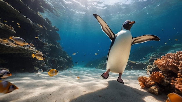 penguin gliding