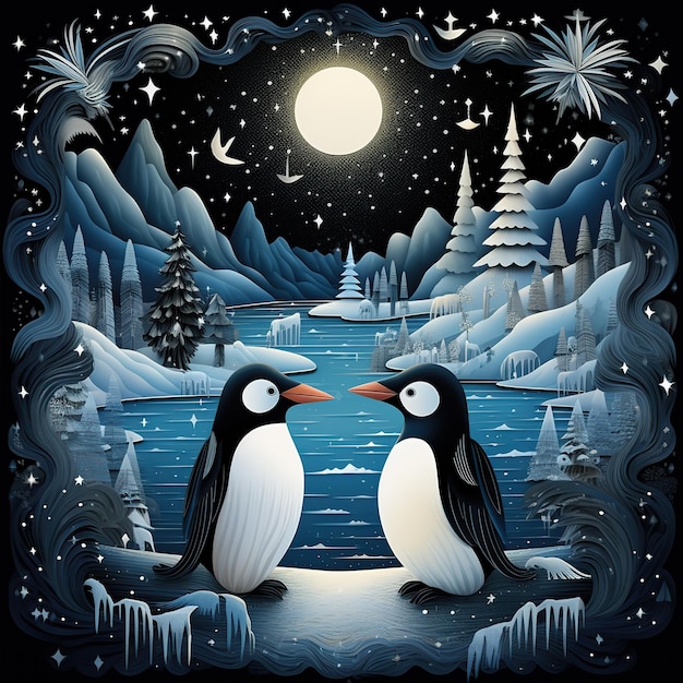 Illustration artistiques, Moin Pinguin