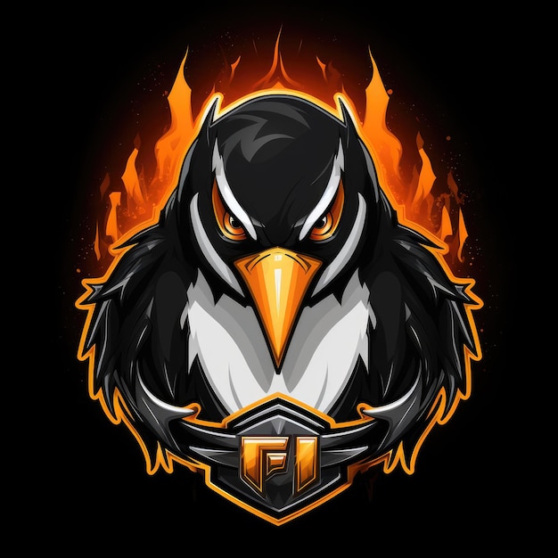 Penguin mascot logo AI generated Image