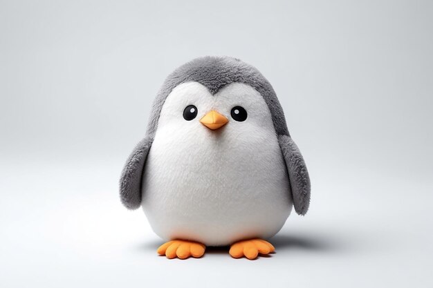 Penguin Plush Toy Waddling Cuteness on transparent background AI