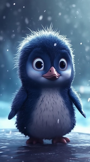 Симпатичный пингвин характер
