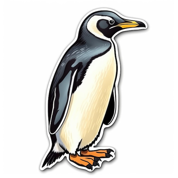 Penguin sticker isolated ai generated