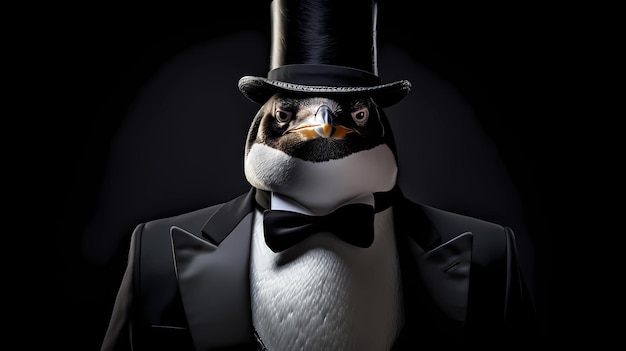 The penguin in a tuxedo