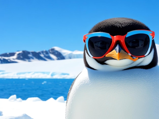 Photo a penguin wearing glasses