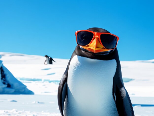 Photo a penguin wearing glasses